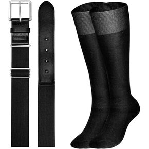 مجموعة جوارب البيسبول وحزام XZQTIVE - حزام خصر مرن قابل للتعديل للشباب والأولاد والبنات in Kuwait