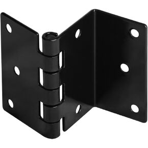 6 Pcs 2-3/4" Half-Surface Hinges Chest Hinges, (46+44+35) mm Width Three Folding Black Offset Door Hinge 2 mm Thickness Steel Shutter Hinges Semi-Concealed Three Fold Retro Hinges, Max Load 66 lb