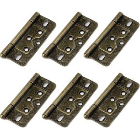 Wealrit 6 pcs Non-Mortise Hinges Door Hinges 3 Inch Length Heavy Duty Door Hinges Black Bifold Butt Hinges with Screws