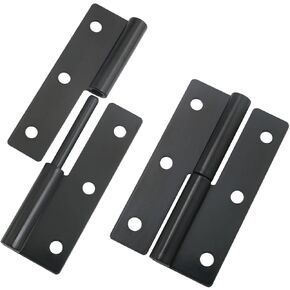Lift-Off Hinge ITROLLE 2PCS 2.5Inch /62mm Black Right Handedness Mini 304 Stainless Steel Lift Off Hinges with Screws Detachable Slip Joint Small Flag Hinges Rising Butt Door Hinges