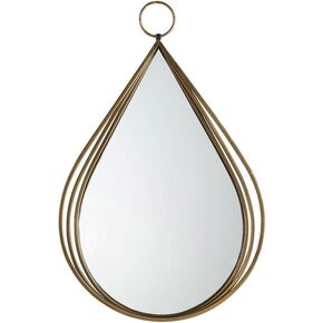 47th & Main Droplet Mirror Metal Hanging Mirror for Wall Décor, 19" L x 13", Gold