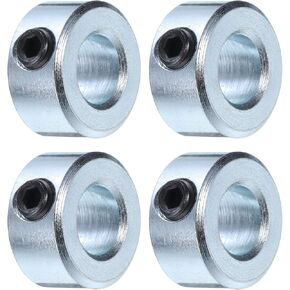 uxcell 4pcs Set Screw Collars 5/16" Bore Zinc Plated Steel Shaft Collars, 5/8" OD, 5/16" Width Axle Collar Clamp for Linear Rod Shaft Guide