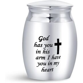 God Cross Mini Cremation Urn for Ashes Family Memorial Keepsake Funeral Ash Holder for Family Friends