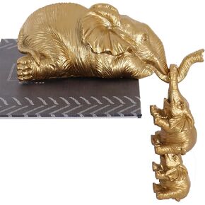 Silver Elephant Statue Home Decor, Swing Elephant Decor Brings Good Luck, Health, Strength, Gifts for Mom, Decorations for Home, Office, Bookshelf, TV Stand, Living Room (Silver-2 Babies)
