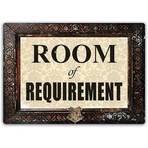 Room of Requirement Metal Wall Sign Tin Plaque Funny Home Coffee or Pub Decor 8x12 inch