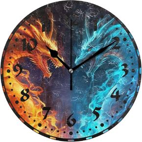 xigua Vintage Western Cowboy Wall Clock, Silent Non Ticking 10 Inch Battery Operated Wall Clocks, Easy to Read Clock for Home Kitchen Living Room Bathroom Office Decor