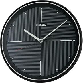 SEIKO Felix Non Ticking Wall Clock, Black, 13 Inch