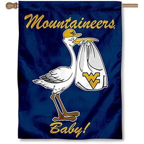 West Virginia Mountaineers New Baby Born Banner Flag