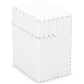 Ultimate Guard Flip'n'Tray 133+, Deck Case for 133 Double-Sleeved TCG Cards + Dice Tray, White, Independent Magnetic Closure & Microfiber Inner Lining