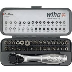 مجموعة لقم أمان GoBox مكونة من 32 قطعة من Wiha 74958 مع سقاطة صغيرة