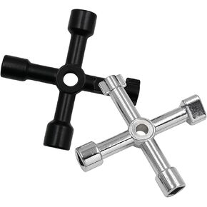 CoguZed 2 Pack Sillcock Key Set, 4 Way Water Key Tool, Multi-Functional Silcock Water Keys for Valves, Faucets, and Spigots