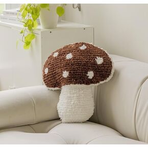 Mushroom Pillow | Soft Mushroom Decor Throw Pillow for Bed, Sofa, Couch, Living Room, Bedroom (Blush)
