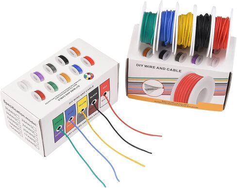 18 AWG Stranded Electrical Wire 18 Gauge Tinned Copper Wires Flexible Silicone Electric Hookup Wire Kit OD:2.3mm, 5 Colors 16.4ft/5m Each, DIY/Automotive/Home/Power Wiring Kit by Sznnzd™ in Saudi Arabia