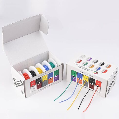 18 AWG Stranded Electrical Wire 18 Gauge Tinned Copper Wires Flexible Silicone Electric Hookup Wire Kit OD:2.3mm, 5 Colors 16.4ft/5m Each, DIY/Automotive/Home/Power Wiring Kit by Sznnzd™ in Saudi Arabia