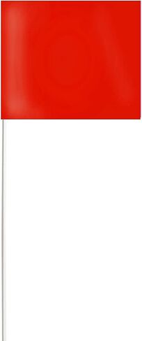 Plain Fluorescent Pink Vinyl Marking Flag - 4″ x 5″ with 18" Plastic Staff - Case of 100 in Saudi Arabia