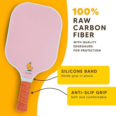 Pickleball Paddle - Raw Carbon Fiber & 10mm Honeycomb Core - Ideal for Indoor & Outdoor Play - Great for Beginners - Women, & Men - Comfortable Racket Grip at 4.8" - Lightweight in Saudi Arabia