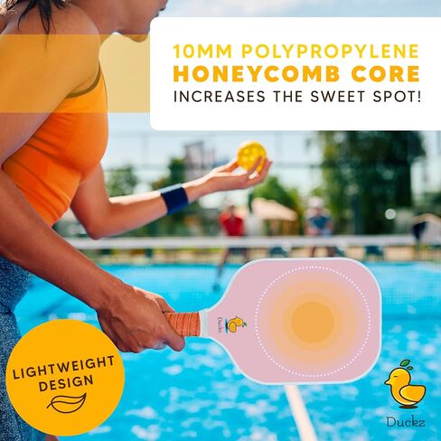 Pickleball Paddle - Raw Carbon Fiber & 10mm Honeycomb Core - Ideal for Indoor & Outdoor Play - Great for Beginners - Women, & Men - Comfortable Racket Grip at 4.8" - Lightweight in Saudi Arabia