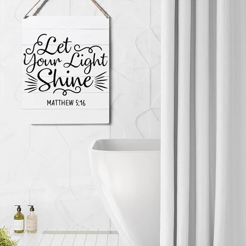 الكتاب المقدس الآية تسجيل ديكور ماثيو 5:16 المسيحية علامة خشبية لوحة الجدار شنقا الملصقات 10 "X8" ريفي ديكور غرفة مكتب المنزل in Kuwait