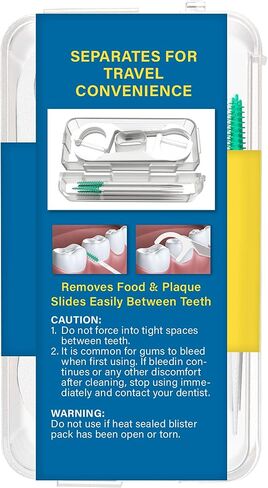Portable Dental Floss Case Travel Floss Pick Holder Tooth Picks Organizer Dispenser Storage Case with 12 Flosser + 12 Brush Picks for Teeth Cleaning, 4 Pack in Saudi Arabia