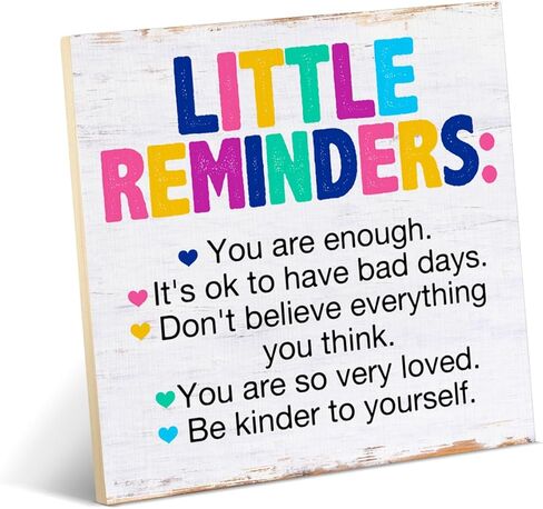 علامة مكتب ديكور خشبية ملهمة، تذكيرات صغيرة تحفيزية، لافتة خشبية للمكتب، رف طاولة لتزيين المنزل والمكتب وغرفة النوم 6.3 × 6.3 بوصة in Kuwait