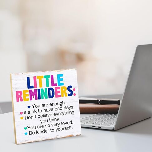 علامة مكتب ديكور خشبية ملهمة، تذكيرات صغيرة تحفيزية، لافتة خشبية للمكتب، رف طاولة لتزيين المنزل والمكتب وغرفة النوم 6.3 × 6.3 بوصة in Kuwait