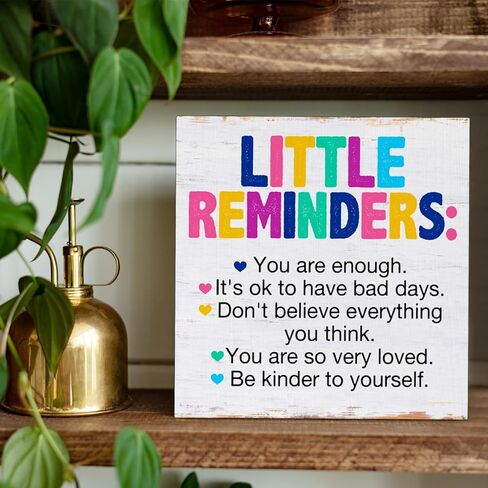 علامة مكتب ديكور خشبية ملهمة، تذكيرات صغيرة تحفيزية، لافتة خشبية للمكتب، رف طاولة لتزيين المنزل والمكتب وغرفة النوم 6.3 × 6.3 بوصة in Kuwait