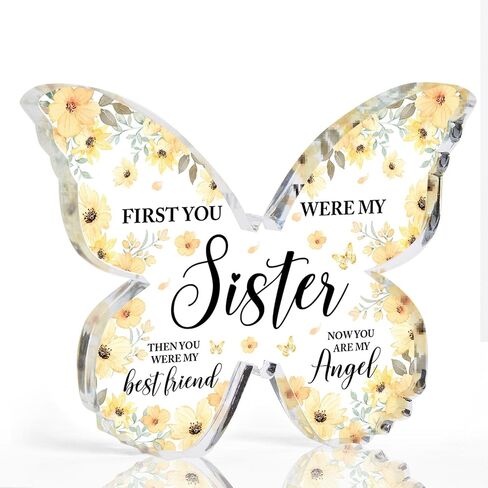 Sympathy Gifts for Loss of Love One-Memorial Gifts-Condolences Gifts for Loss-Bereavement Gift Ideas-Funeral Gifts-Grieving Gifts-Butterfly Shape Memorial Ornaments for Loss of Sister Loved One in Saudi Arabia