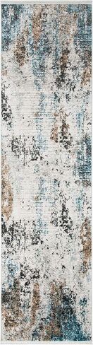 SAFAVIEH Shivan Collection 2'2" x 8' Ivory/Grey SHV742A Modern Abstract Non-Shedding Living Room Entryway Foyer Hallway Bedroom Runner Rug in Saudi Arabia