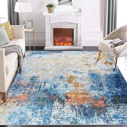 GlowSol Small Area Rug 2x3 Washable Entryway Rug Modern Abstract Indoor Mat Low Pile CarpetNon Slip Non Shedding Fluffy Rug for Bedroom Living Room Entrance, Grey in Saudi Arabia