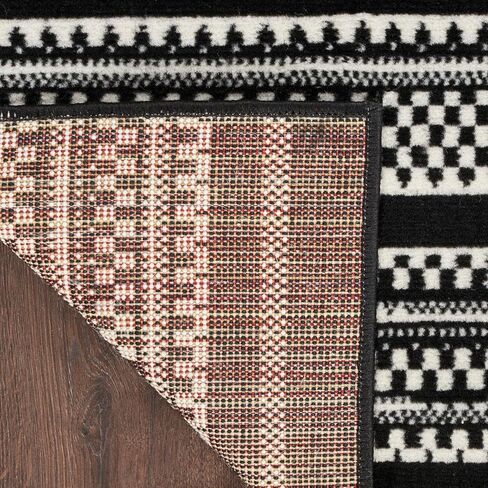 Nourison Grafix Modern Black White 2' x 4' Area -Rug, Easy -Cleaning, Non Shedding, Bed Room, Living Room, Dining Room, Kitchen (2x4) in Kuwait