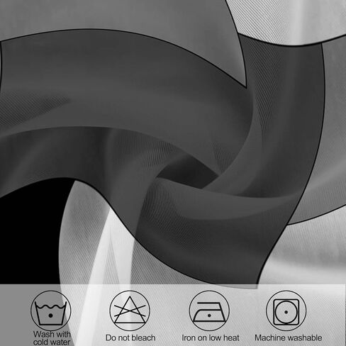 Blue Sheer Curtains for Door Window, Abstract White Semi-Transparent French Door Screen Curtains with Art Patterns for Multiple Door (25 x 72 Inch, 2 Panels) in Kuwait