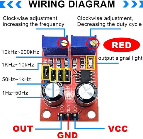 5Pcs NE555 Pulse Frequency Duty Cycle Adjustable Module Rectangular Square Wave Signal Generator Stepper Motor Driver Board Module NE555 Pulse Generator in Saudi Arabia