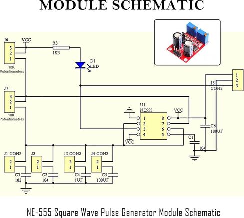 5Pcs NE555 Pulse Frequency Duty Cycle Adjustable Module Rectangular Square Wave Signal Generator Stepper Motor Driver Board Module NE555 Pulse Generator in Saudi Arabia