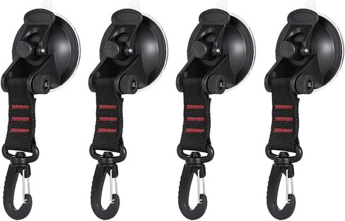 TRIWONDER كؤوس شفط شديدة التحمل خطافات قوية لشفط الهواء مع خطاف تأمين قابل للإزالة، ربط قوي للأسفل لسيارة التخييم، المظلة، القارب، مصيدة التخييم، الحمام والمطبخ in Kuwait