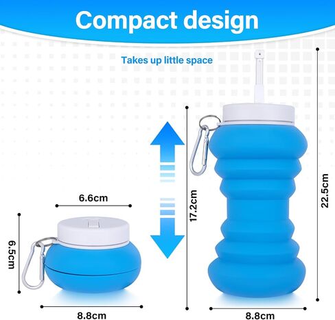 Portable Bidet - 600ml Collapsible & Expandable - for Travel, Outdoor, Camping, Hiking, Pregnancy, Postpartum, Baby Care, Elderly and Muslims Hygiene, Blue in Saudi Arabia