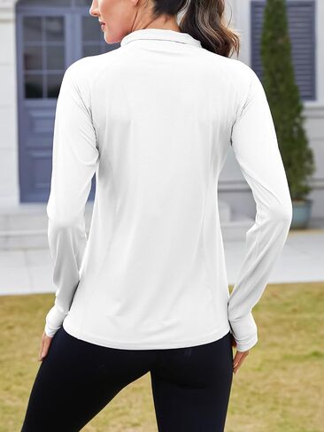 We1Fit Women's UPF 50+ Sun Shirts Long Sleeve Quarter Zip Pullover Lightweight Hiking Running Workout Tops in Saudi Arabia