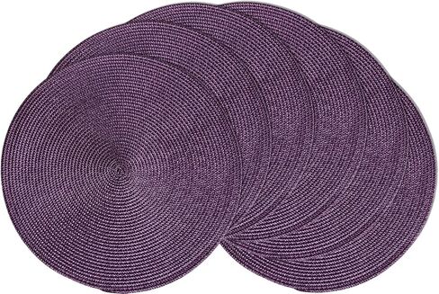 AHHFSMEI Round Braided Placemats 15 Inch Round Table Mats for Dining Tables Natural Woven Heat Resistant Place mats Set of 6(Baby Blue, 6) in Saudi Arabia
