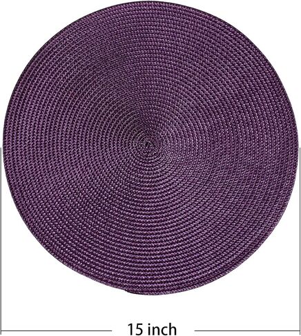 AHHFSMEI Round Braided Placemats 15 Inch Round Table Mats for Dining Tables Natural Woven Heat Resistant Place mats Set of 6(Baby Blue, 6) in Saudi Arabia