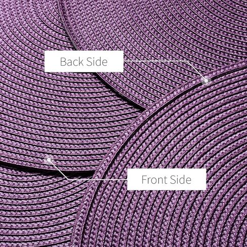 AHHFSMEI Round Braided Placemats 15 Inch Round Table Mats for Dining Tables Natural Woven Heat Resistant Place mats Set of 6(Baby Blue, 6) in Saudi Arabia