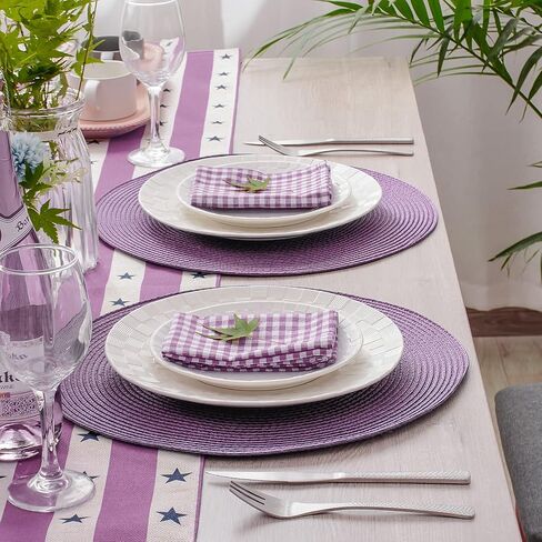 AHHFSMEI Round Braided Placemats 15 Inch Round Table Mats for Dining Tables Natural Woven Heat Resistant Place mats Set of 6(Baby Blue, 6) in Saudi Arabia