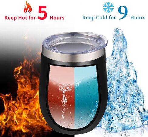 12oz/4 Pack Wine Tumbler Glasses with Lid Stemless Double Wall Vacuum Stainless Steel Travel Tumbler Keeping Cold & Hot for Wine,Coffee,Cocktails,Drinks-Family and Gifts (Multi color-dark) in Saudi Arabia