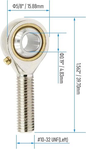 POSB8 Spherical Rod End Bearings 1/2" Bore Pre-Lubricated Joint Bearings Set, Self-Lubricating Rod End 1/2-20 Male Thread Connector Bearing with Jam Nut in Saudi Arabia