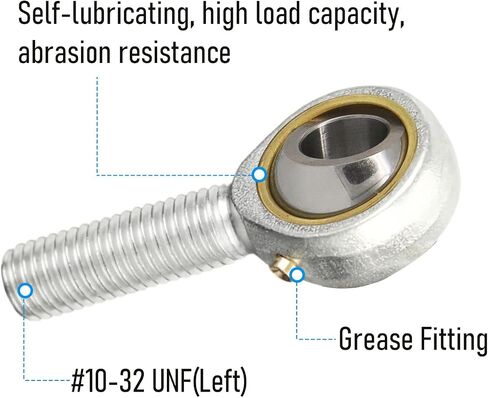 POSB8 Spherical Rod End Bearings 1/2" Bore Pre-Lubricated Joint Bearings Set, Self-Lubricating Rod End 1/2-20 Male Thread Connector Bearing with Jam Nut in Saudi Arabia