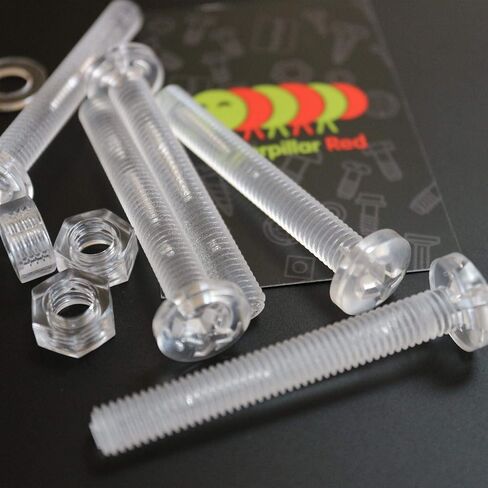 20x Transparent Clear Plastic Acrylic M8 x 60mm Nuts & Bolts -Acrylic Plastic Screws, 15/64 x 2-23/64 in Kuwait