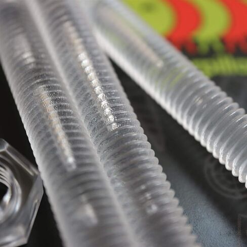 20x Transparent Clear Plastic Acrylic M8 x 60mm Nuts & Bolts -Acrylic Plastic Screws, 15/64 x 2-23/64 in Kuwait