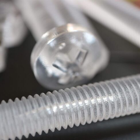 20x Transparent Clear Plastic Acrylic M8 x 60mm Nuts & Bolts -Acrylic Plastic Screws, 15/64 x 2-23/64 in Kuwait