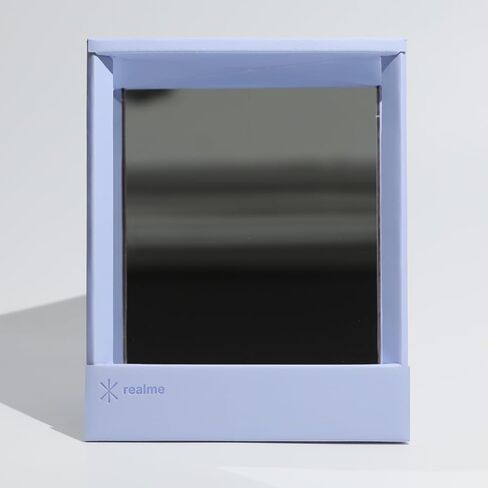 Realme Non-Reversing Cosmetic Stand Mirror, True Reflection, Vanity Makeup Mirror, 9" Non-Magnifying Desk Mirror, Rectangular Tabletop Mirror (Essential Edition) (Light Pink) in Kuwait