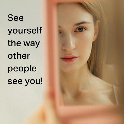 Realme Non-Reversing Cosmetic Stand Mirror, True Reflection, Vanity Makeup Mirror, 9" Non-Magnifying Desk Mirror, Rectangular Tabletop Mirror (Essential Edition) (Light Pink) in Kuwait