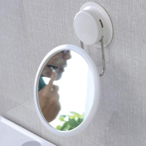 Fogless Shower Mirror, 360 Rotable Bath Mirror Stainless Steel Make Up Mirror Detachable Wall Hanging Mirror for Bathroom (Size:145 x 201x74mm) in Saudi Arabia