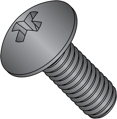 Small Parts 1416MPTB Steel Truss Head Machine Screw, Black Oxide Finish, Meets ASME B18.6.3, #3 Phillips, 1/4"-20 Thread Size, 1" Length, Fully Threaded, Imported (Pack of 100) in Saudi Arabia